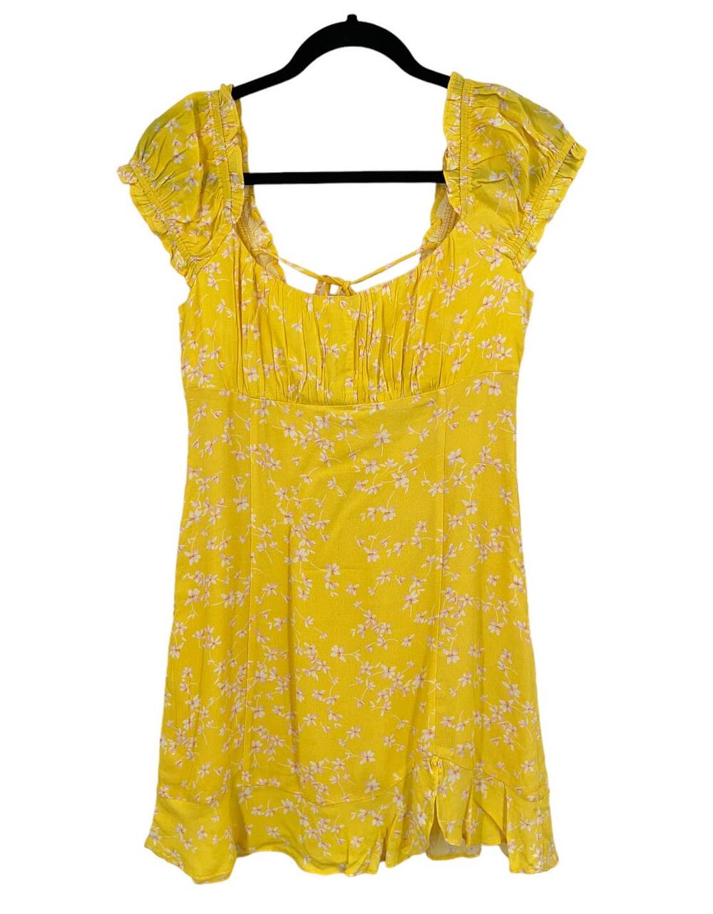 Sophie Rue dress floral ruffle minidress summer yellow X-Small XS